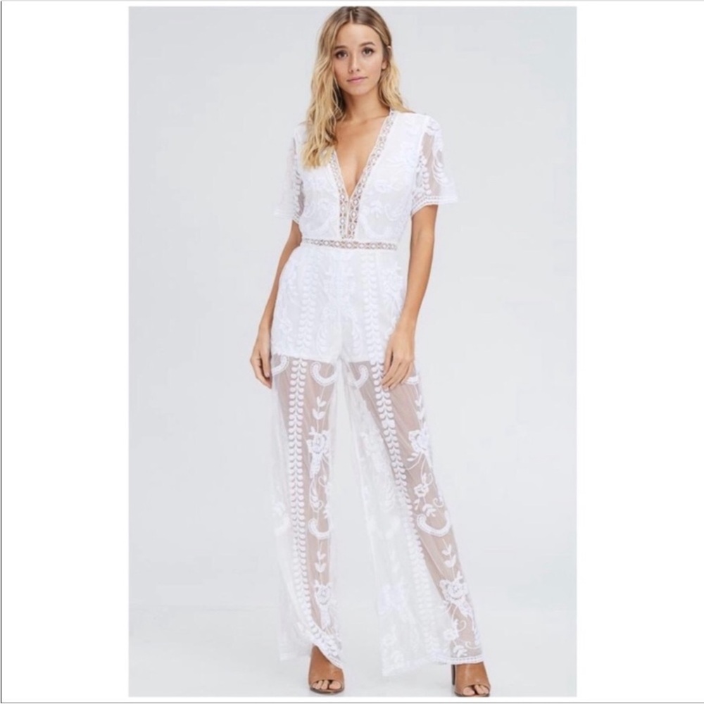 1090.  Elegant Lace Jumpsuit
